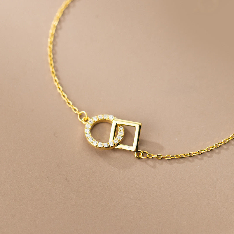 S925 Silver Bracelet Female Refined Rhinestone