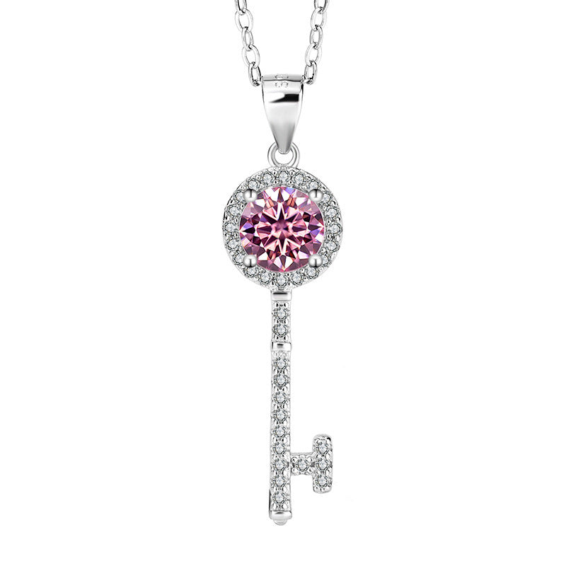 S925 Sterling Silver Key Necklace Pendant