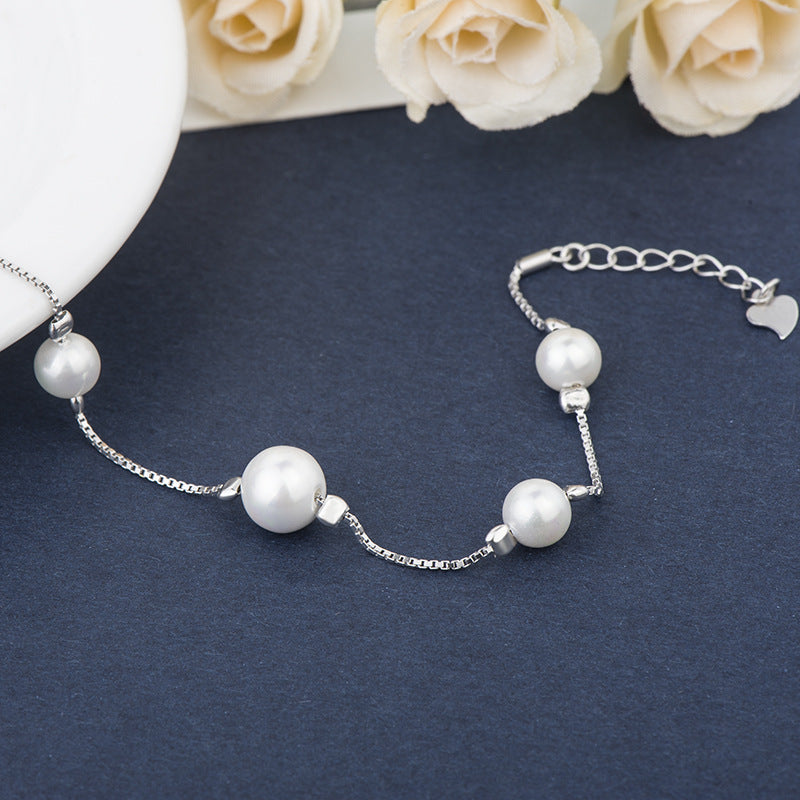 925 sterling silver pearl bracelet