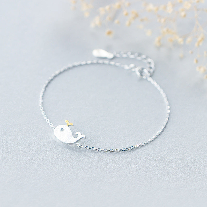 S925 silver whale bracelet