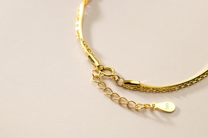 S925 silver double layer bracelet