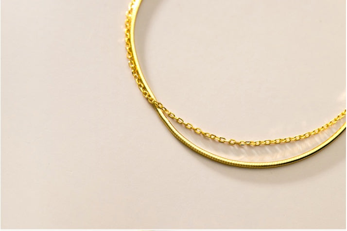 S925 silver double layer bracelet
