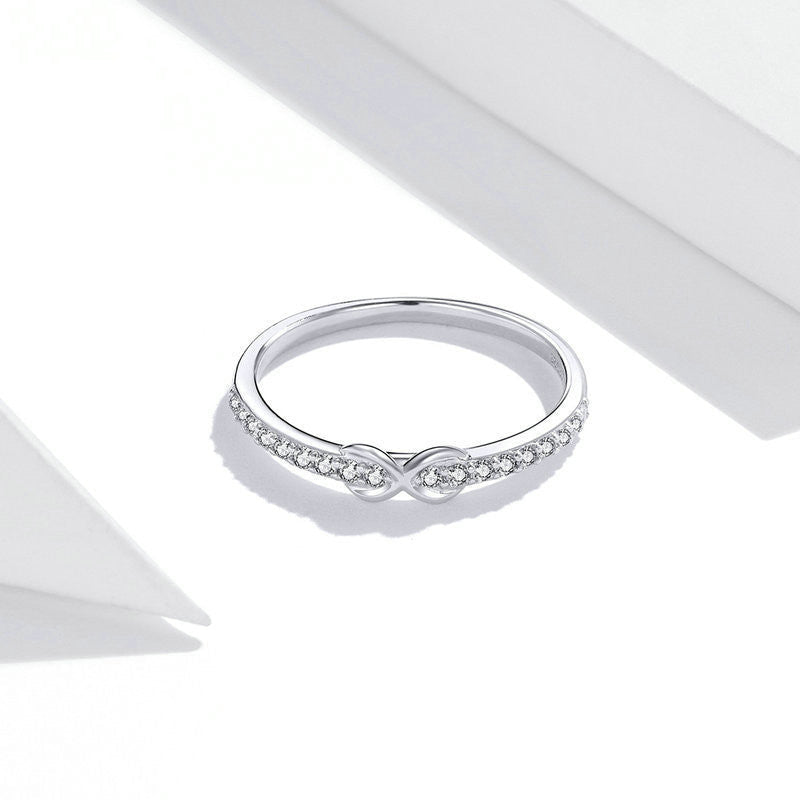 Infinite Love S925 Sterling Silver Platinum Zircon Ring