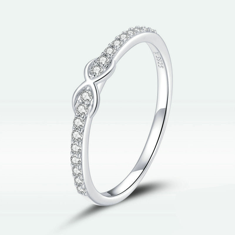 Infinite Love S925 Sterling Silver Platinum Zircon Ring
