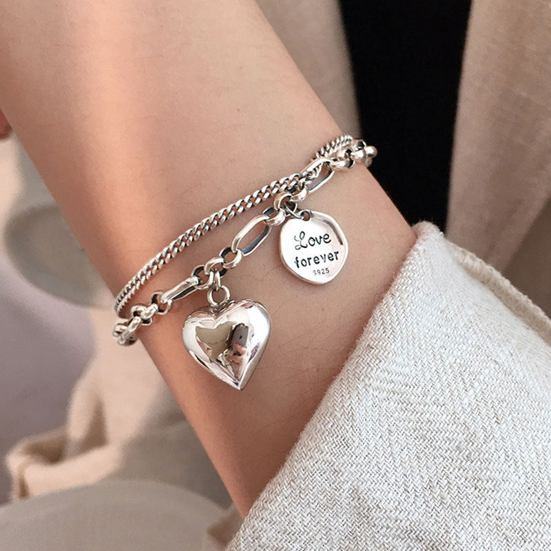 S925 Sterling Silver Couple Love Bracelet