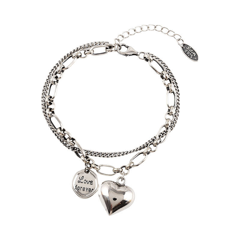 S925 Sterling Silver Couple Love Bracelet