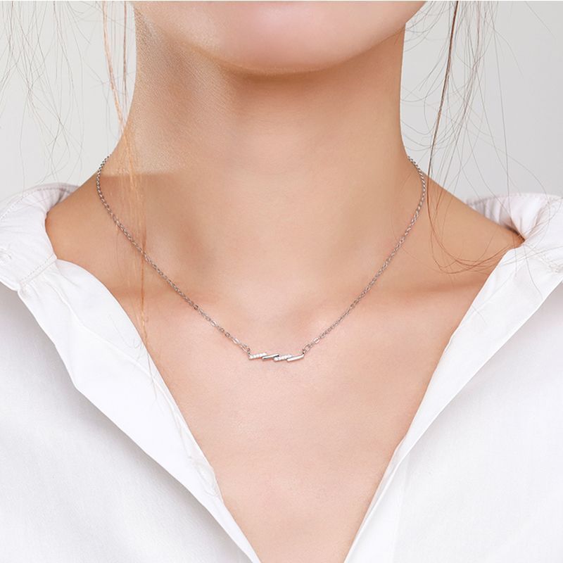 S925 Sterling Silver Wavy Necklace
