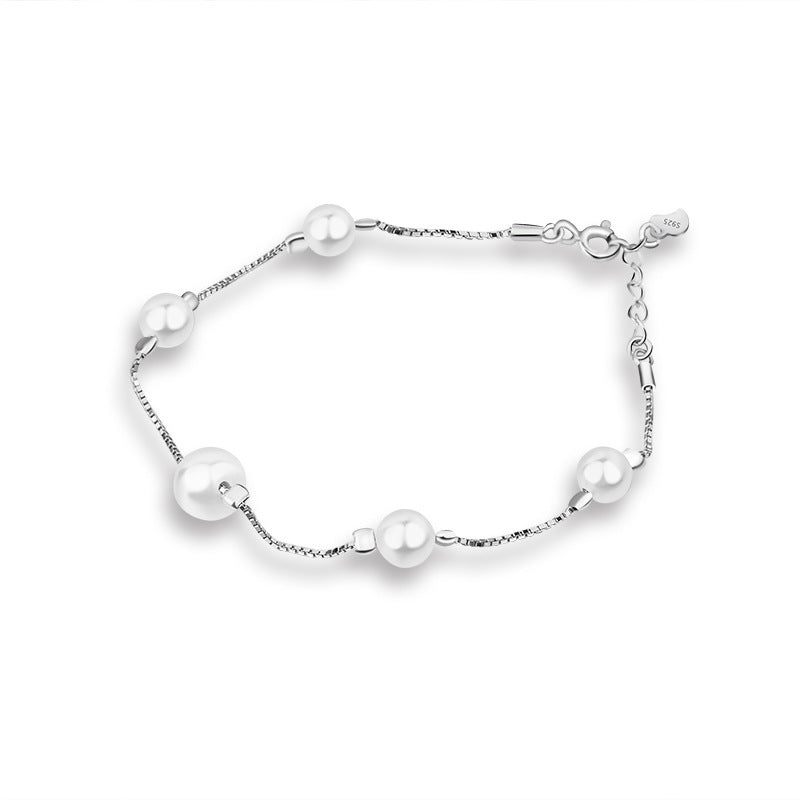 925 sterling silver pearl bracelet