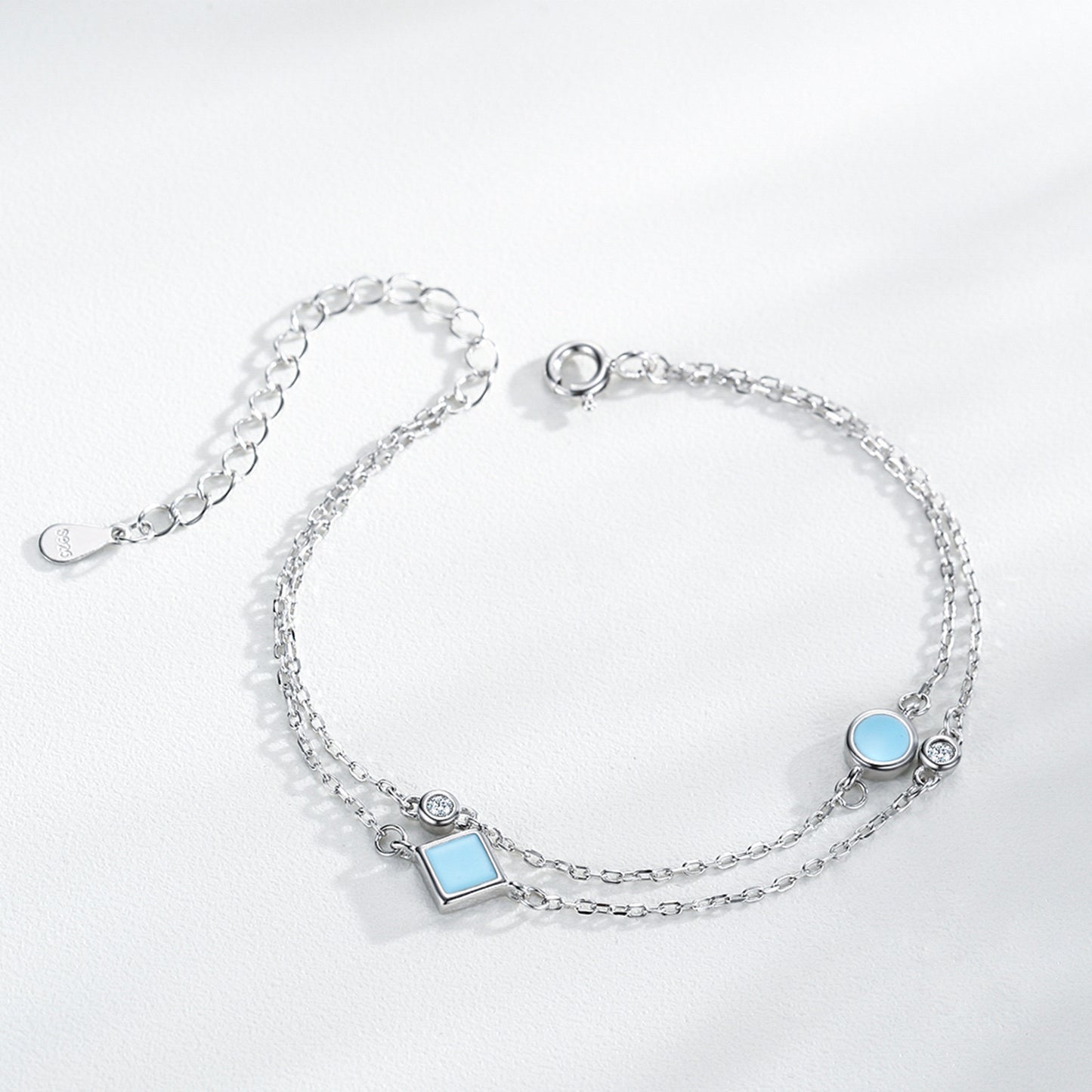 Women's S925 Silver Geometric Round Bracelet