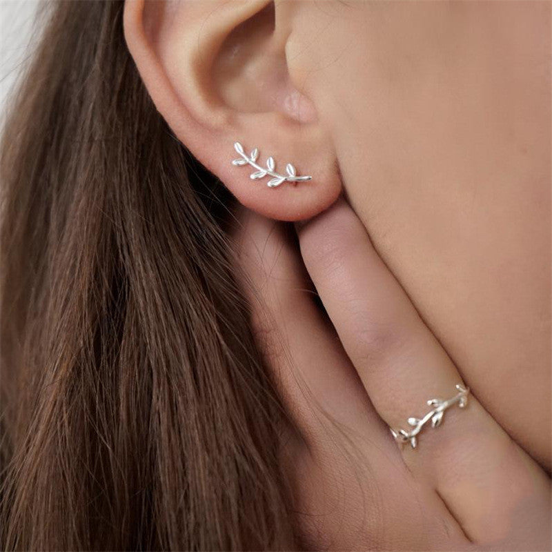 S925 Sterling Silver Leaf Earrings