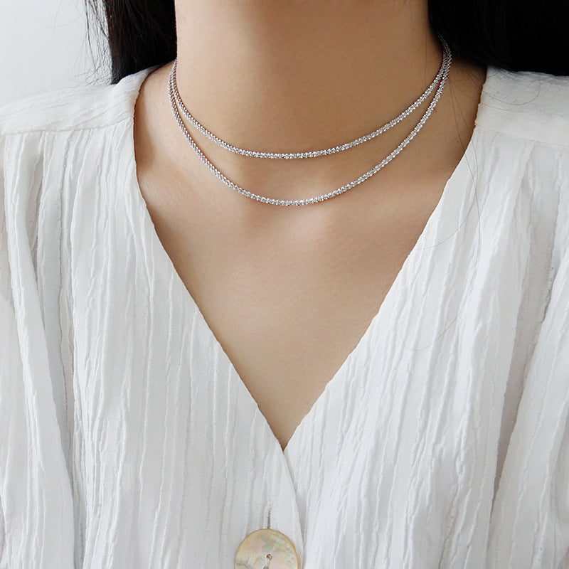 S925 Sterling Silver Gypsophila Clavicle Necklace