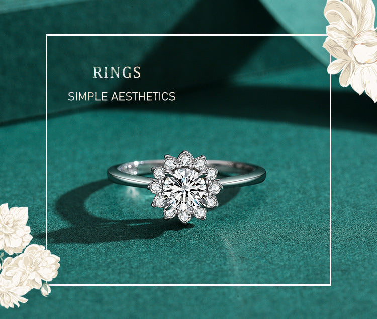 Lotus S925 Sterling Silver Lace Diamond Ring