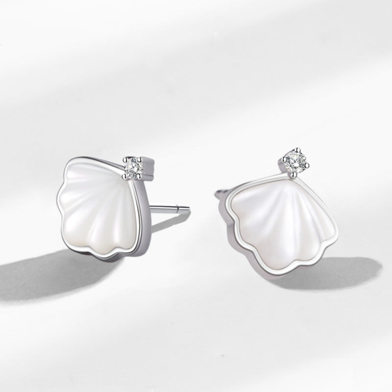 S925 Sterling Silver One Shell Earrings Women