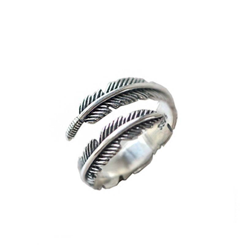 925 Sterling Silver Feather Ring