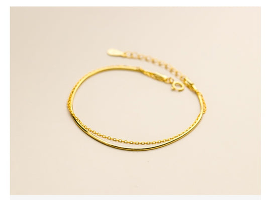 S925 silver double layer bracelet