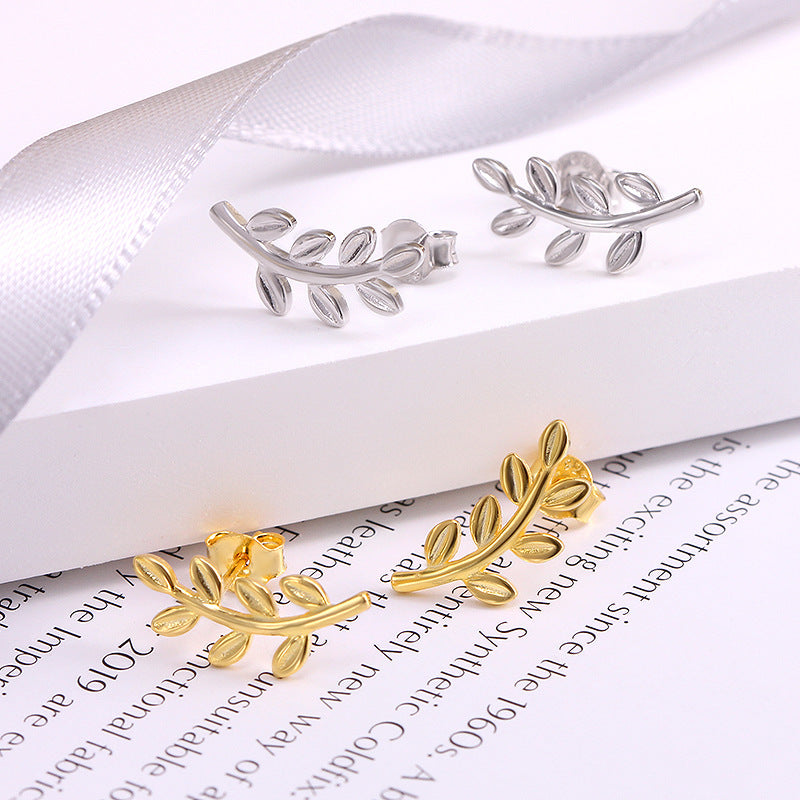 S925 Sterling Silver Leaf Earrings