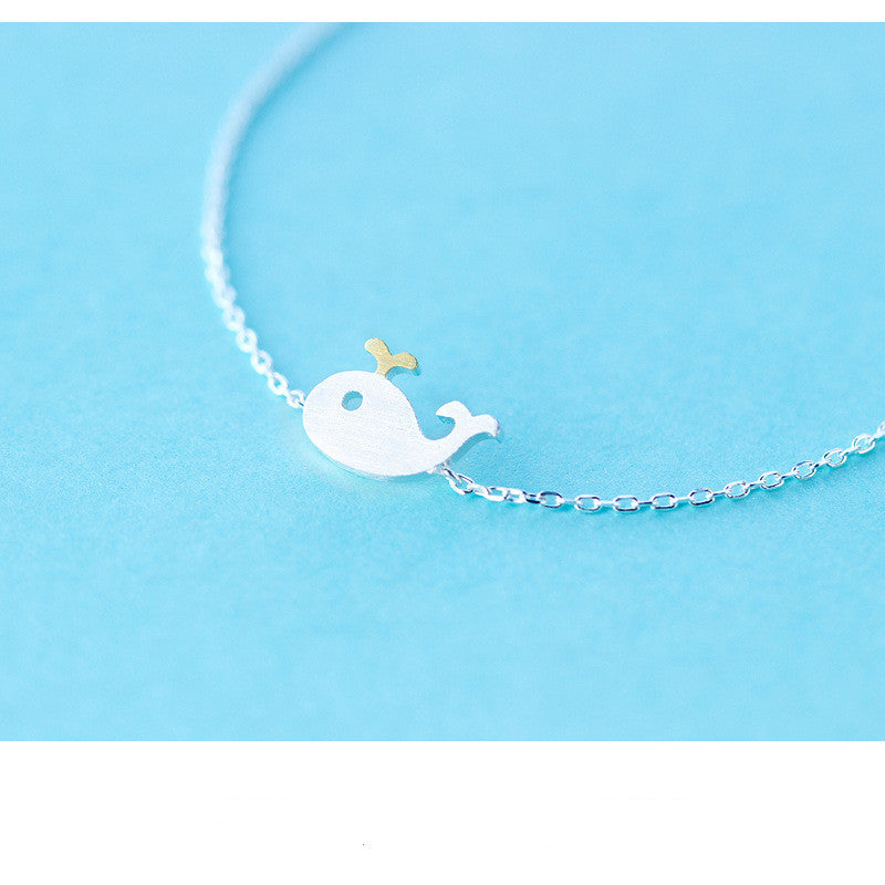 S925 silver whale bracelet