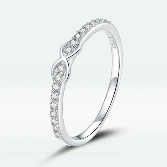 Infinite Love S925 Sterling Silver Platinum Zircon Ring