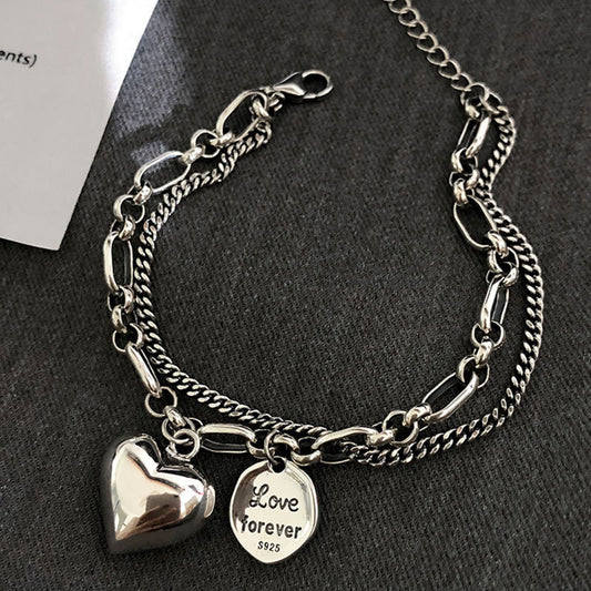 S925 Sterling Silver Couple Love Bracelet