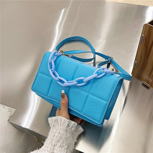 Simple Lattice Ladies Bag Chain Single Shoulder