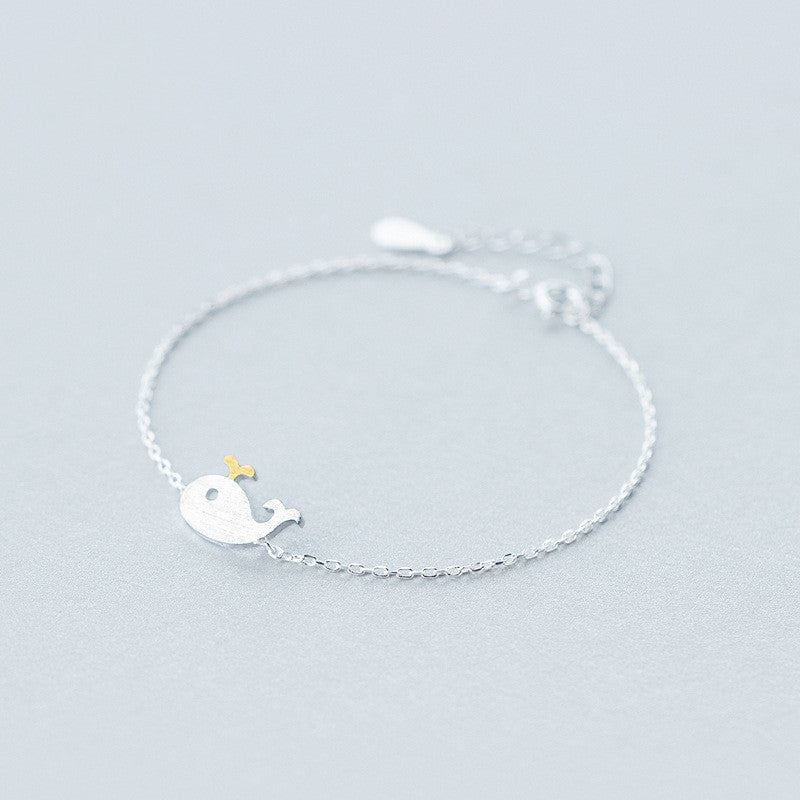 S925 silver whale bracelet