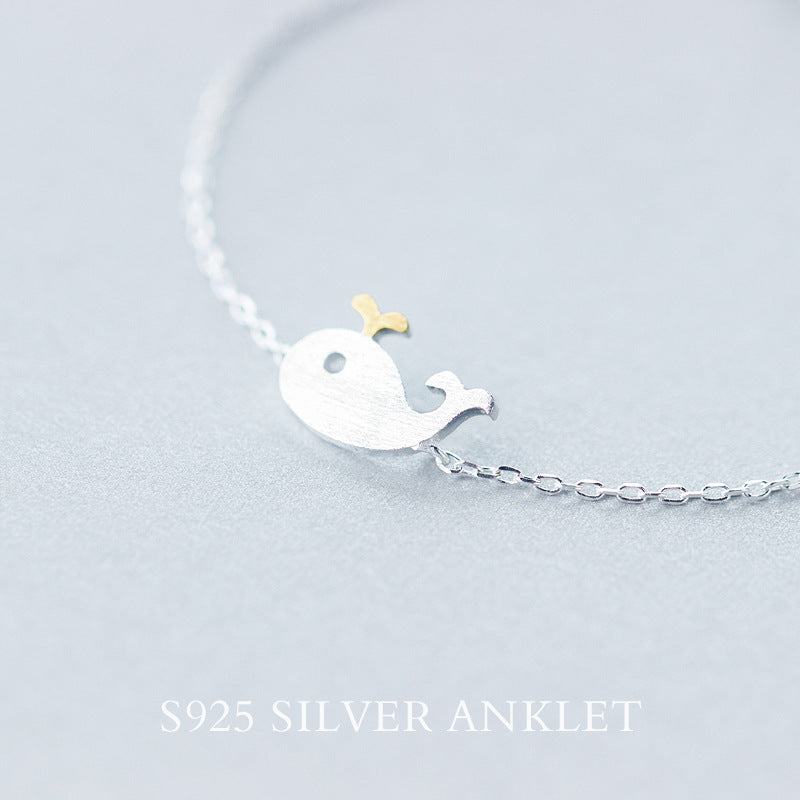 S925 silver whale bracelet