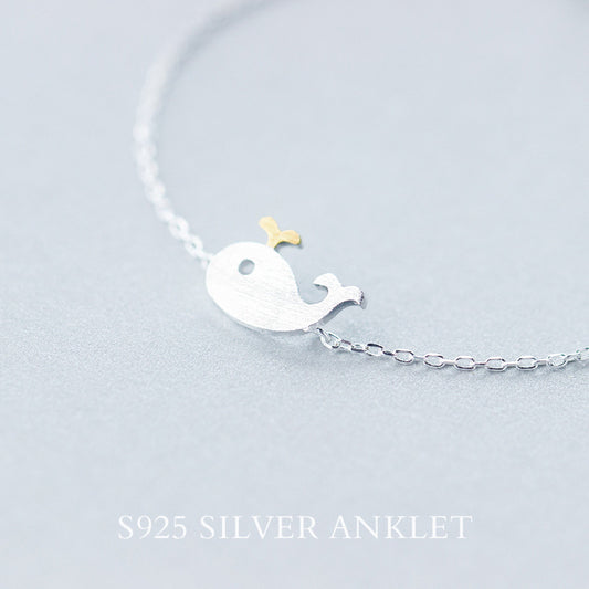 S925 silver whale bracelet