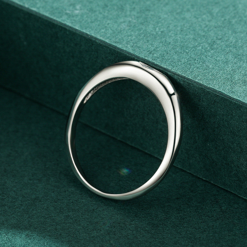 S925 Sterling Silver Simple Micro Diamond Ring