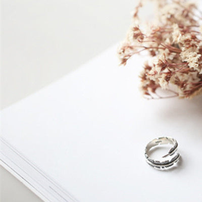 925 Sterling Silver Feather Ring