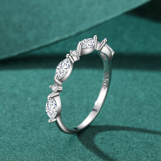 S925 Sterling Silver White Gold Plated Ring
