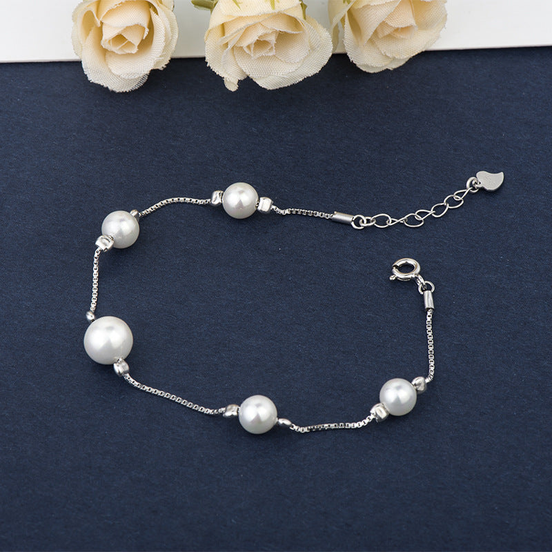 925 sterling silver pearl bracelet
