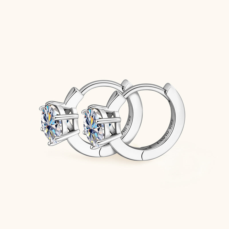 Fashion Simple Moissanite Ear Ring S925 Silver Earrings