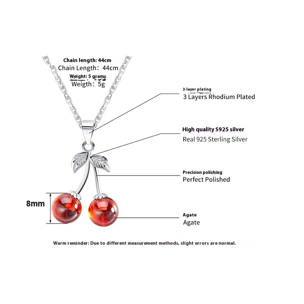 S925 Sterling Silver Necklace Pomegranate