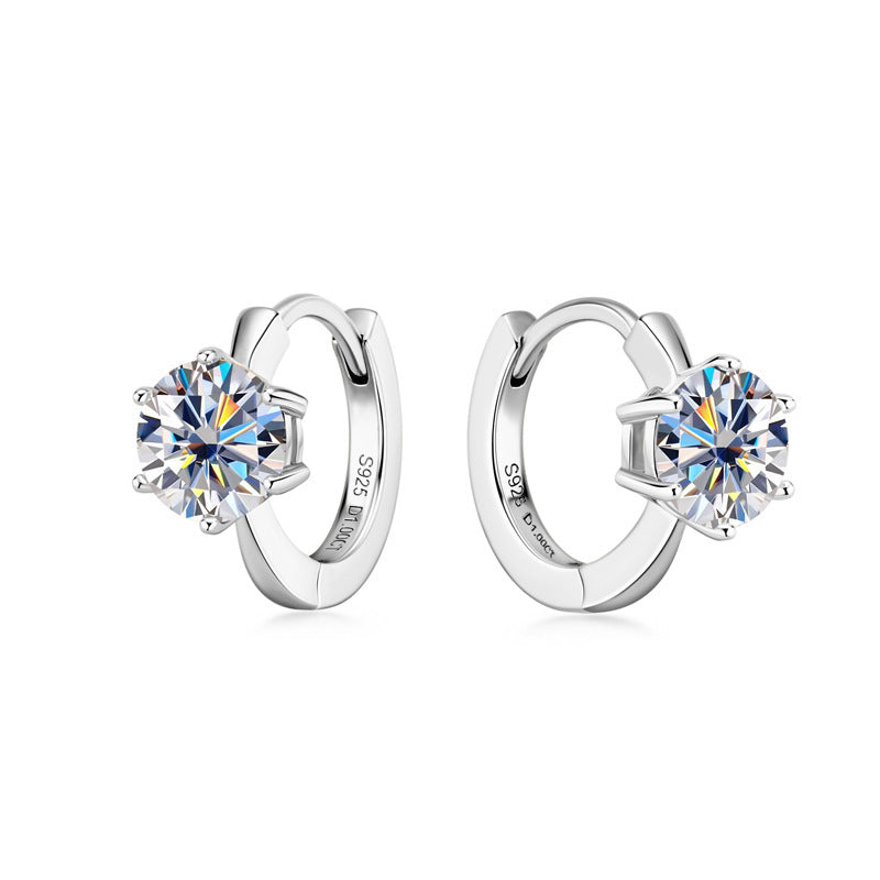 Fashion Simple Moissanite Ear Ring S925 Silver Earrings