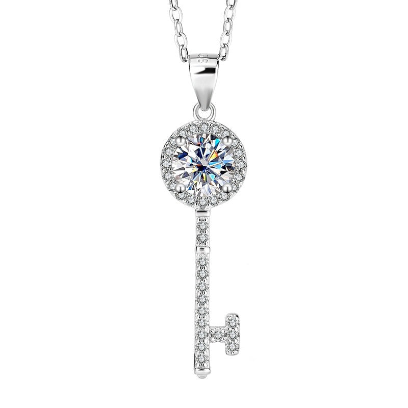 S925 Sterling Silver Key Necklace Pendant