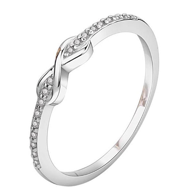 Infinite Love S925 Sterling Silver Platinum Zircon Ring