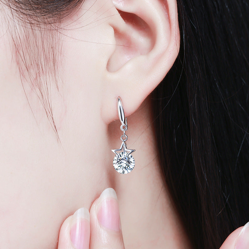 S925 Silver Simple Five-pointed Earrings