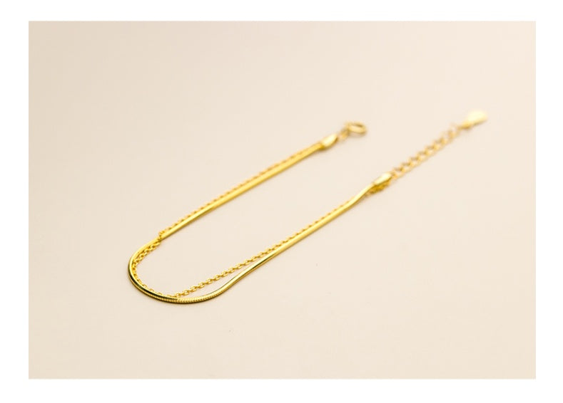 S925 silver double layer bracelet