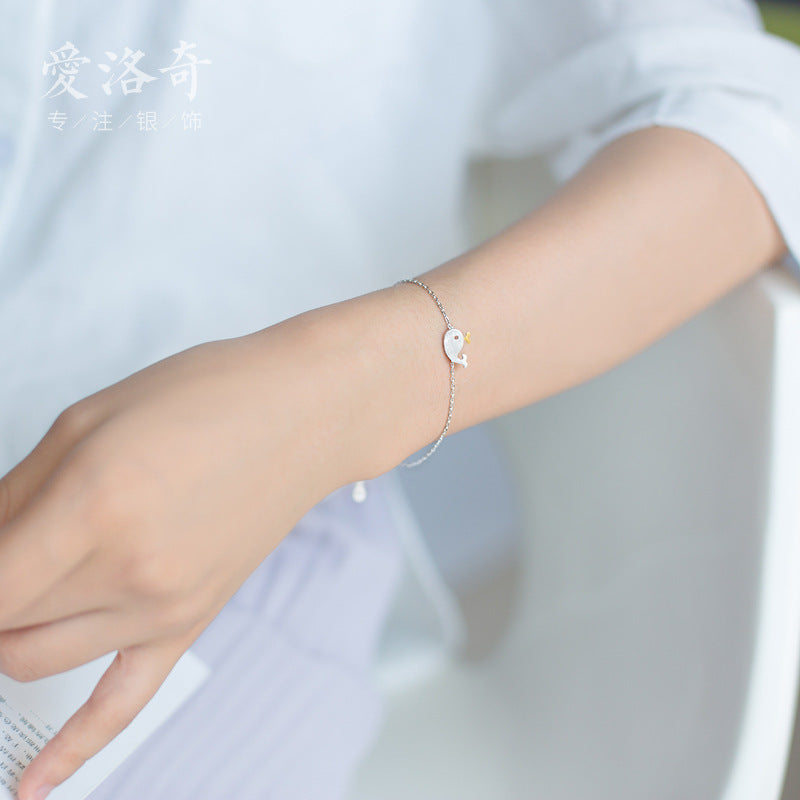 S925 silver whale bracelet