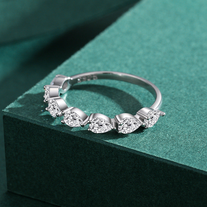 S925 Sterling Silver White Gold Plated Ring