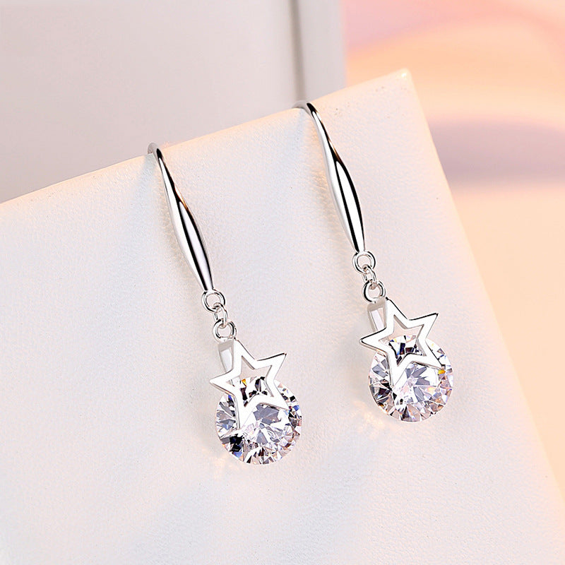 S925 Silver Simple Five-pointed Earrings