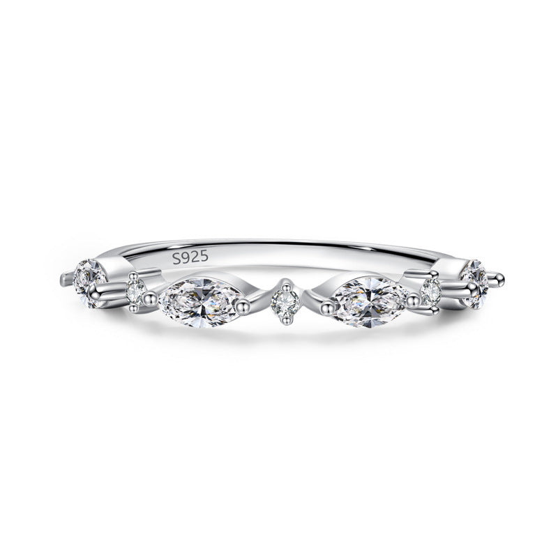 S925 Sterling Silver White Gold Plated Ring