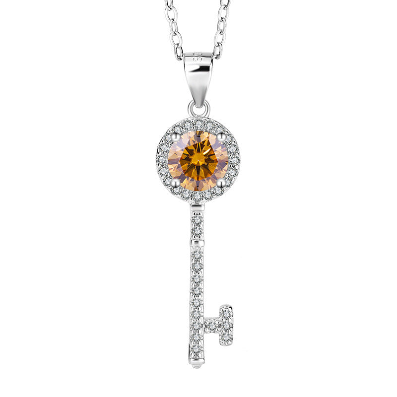 S925 Sterling Silver Key Necklace Pendant
