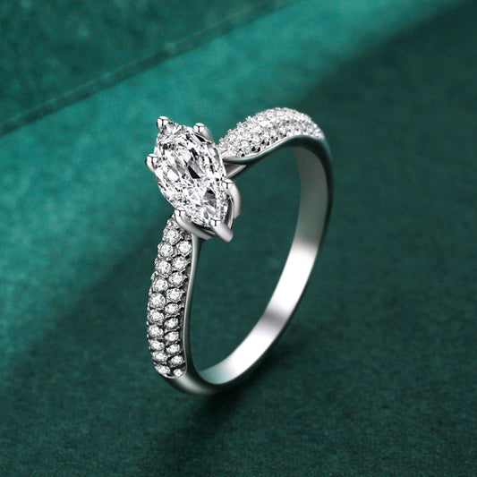 Sara's 925 Sterling Silver Light Luxury Diamond Ring