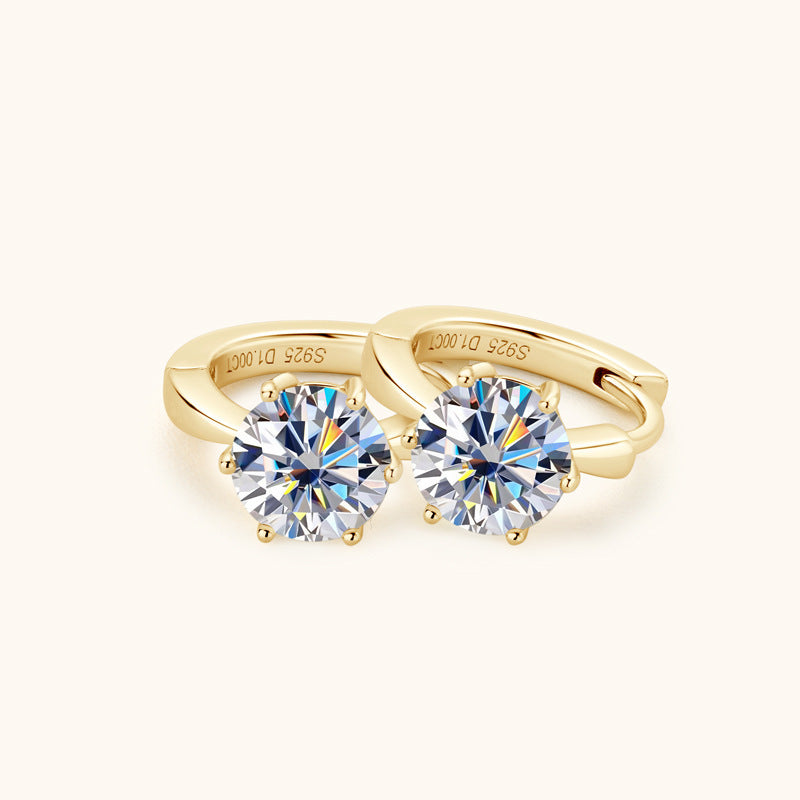 Fashion Simple Moissanite Ear Ring S925 Silver Earrings