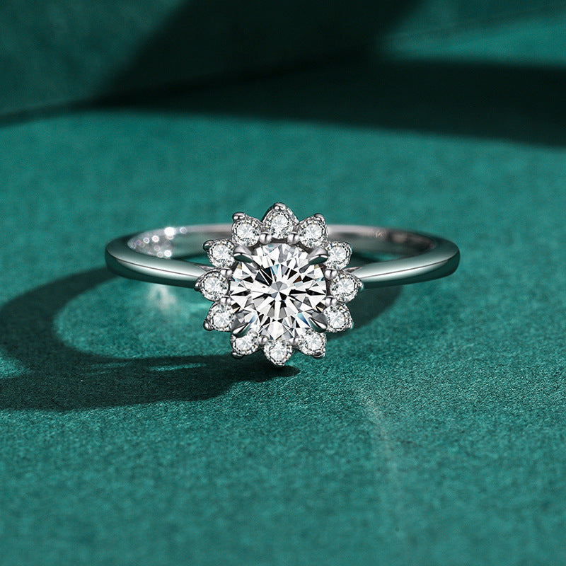 Lotus S925 Sterling Silver Lace Diamond Ring