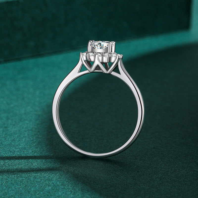 Lotus S925 Sterling Silver Lace Diamond Ring