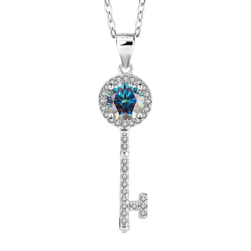 S925 Sterling Silver Key Necklace Pendant