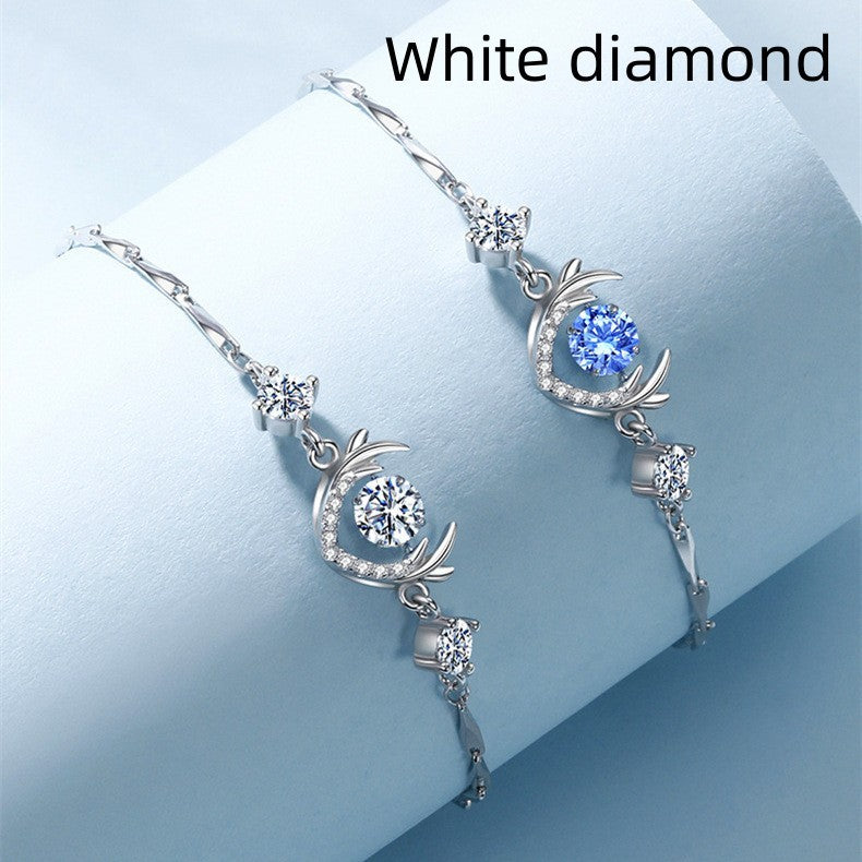 S925 Silver Deer Horn Bracelet