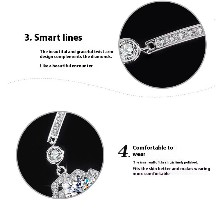 S925 Silver Moissanite Rose Bracelet